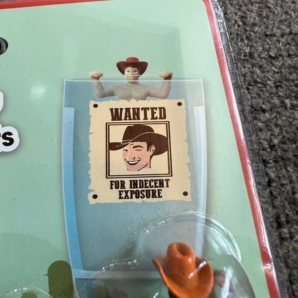 NPW Drinking Chaps Drink Markers Set of 4 Cowboy Novelty Glass Identifiers